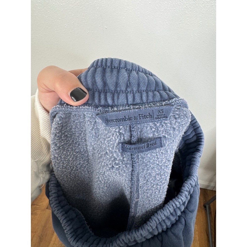 Abercrombie & Fitch Garment Dyed Wide Leg Sweatpants Navy Blue XS Joggers - Picture 3 of 4